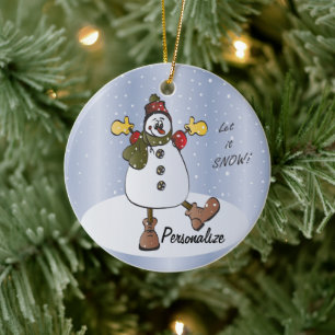 De Cerâmica Deixar Neve Personalizar Ornamento