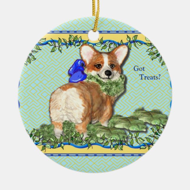 De Cerâmica "Deleites obtidos?" Ornamento do Corgi (Frente)