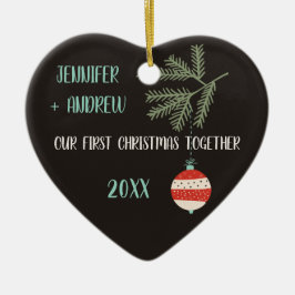 De Cerâmica Do vintage dos ornamento primeiros do Natal casais