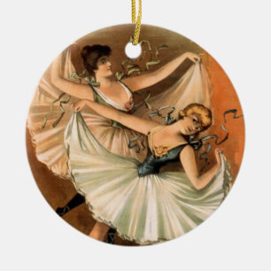 De Cerâmica Dois ornamento Ballerinas