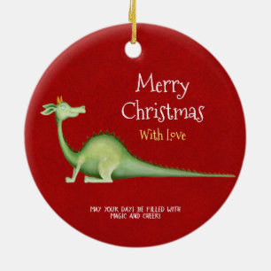 De Cerâmica Dragão Olhando Para Trás Ornamento Cerâmico