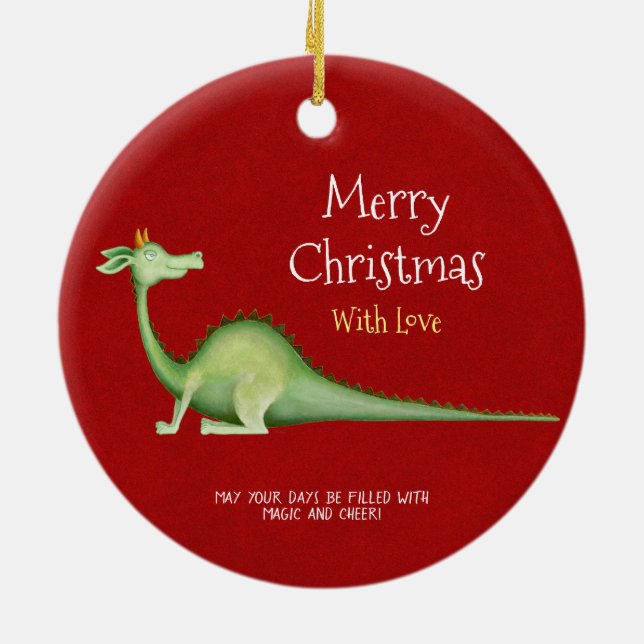 De Cerâmica Dragão Olhando Para Trás Ornamento Cerâmico (Traseira)