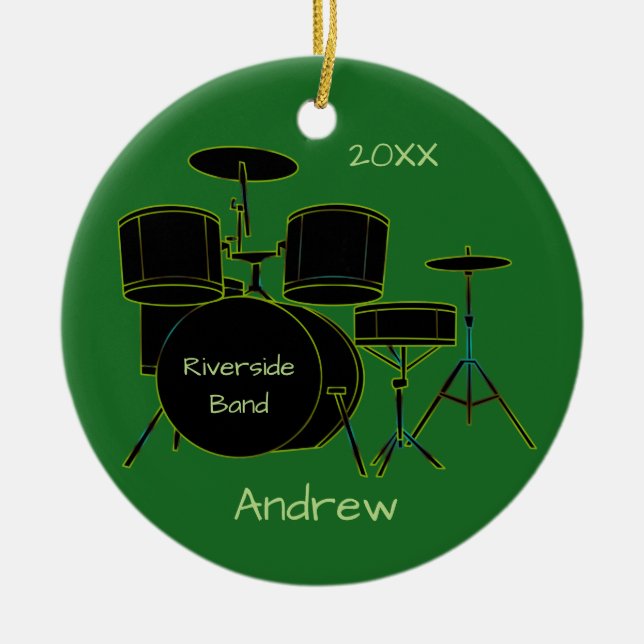 De Cerâmica Drumset personalizou o ornamento (Frente)
