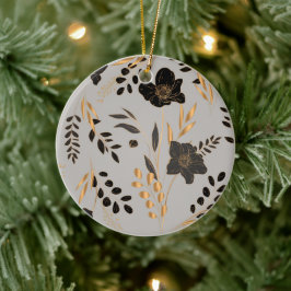 De Cerâmica Elegante ornamento redondo com preto e dourado