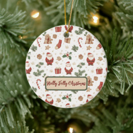 De Cerâmica Enfeitado Aquarela Natal Ornamento Alegre