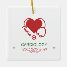 Enfermeira Cardiologia Ornamento Cerâmico