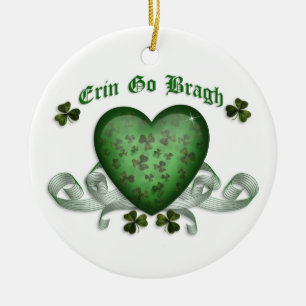 De Cerâmica Erin go bragh irish coração ornamento