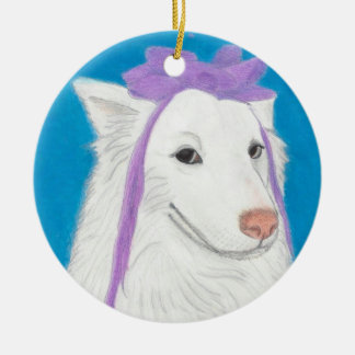 De Cerâmica Eskie paciente, um ornamento profundo dos cães