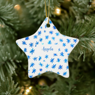 De Cerâmica Estrelas aquarelas com nome - ornamento cerâmico a