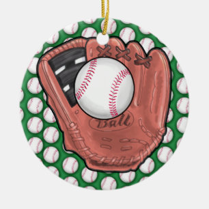 De Cerâmica Etiqueta / Ornamento do Baseball - SRF