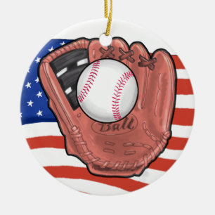 De Cerâmica Etiqueta / Ornamento do Baseball - SRF