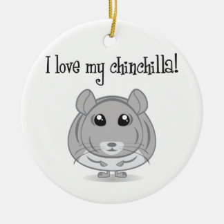 De Cerâmica Eu amo meu ornamento da chinchila