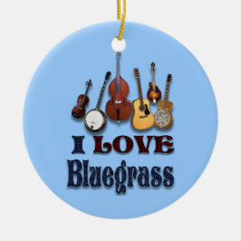 DE CERÂMICA EU AMO O ORNAMENTO DO BLUEGRASS