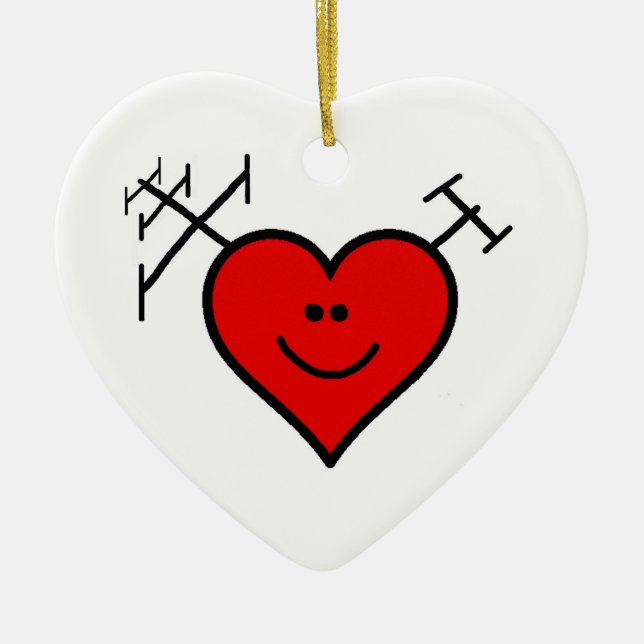 De Cerâmica Eu amo o ornamento do radioamador por Brownielocks (Frente)