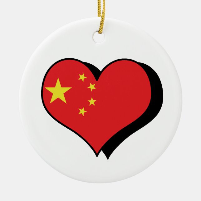 De Cerâmica Eu Amo Ornamento da China (Frente)