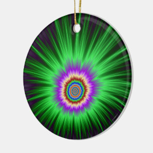 De Cerâmica Explosão verde da estrela do ornamento