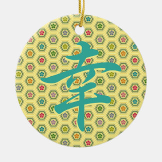 De Cerâmica Felicidade no Ornamento Cerâmico Japonês