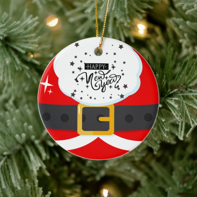 De Cerâmica Feliz 2023 Ano Novo Ornamento do Pai Natal (Árvore)
