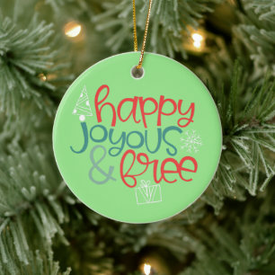 De Cerâmica Feliz Joyous Free Ornamento Divertido e Funky