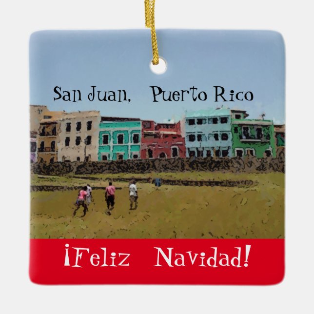 De Cerâmica ¡ Feliz Navidad! Ornamento (Frente)