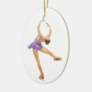 De Cerâmica Figura ornamento do Oval do patinador