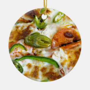 De Cerâmica Fim da cobertura da pizza acima do ornamento