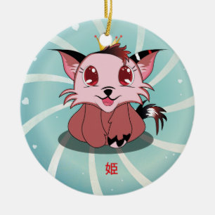 De Cerâmica Gatinho do Anime - Hime, ornamento