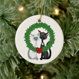 De Cerâmica Gatos Cachorros Personalizados Primeiro Ornamento 