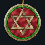 De Cerâmica Hanukkah - Estrela Chanukah do Ornamento David<br><div class="desc">Pense em temas! Jogue com cores de fundo, adicione ou exclua texto e (por um pouco de taxa extra adicionada aqui, mas que pode ser excluída) personalize o verso com imagens, cor, seu logotipo / informações comerciais, etc.! Estas também são excelentes para presentes ou para usar como toque final da...</div>