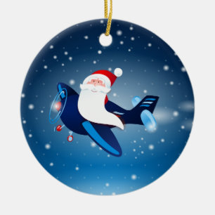 De Cerâmica Ho ho ho! Papai noel no avião, ornamento