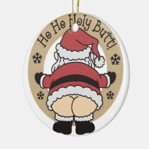 De Cerâmica Ho Santo Papai noel Ornamento do Bumbum