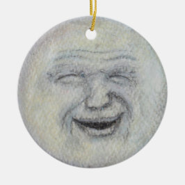 De Cerâmica Homem no ornamento cerâmico da lua