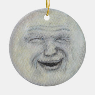 De Cerâmica Homem no ornamento cerâmico da lua