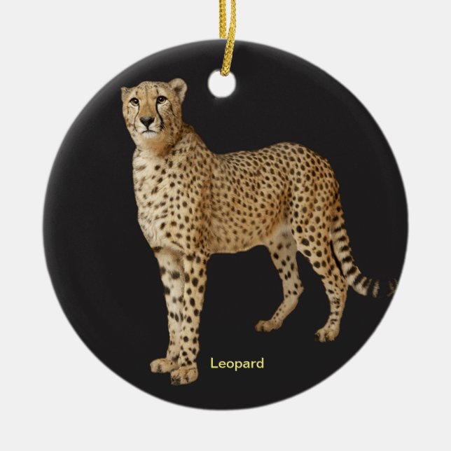 De Cerâmica Imagem Leopardo para Ornamento Círculo (Frente)