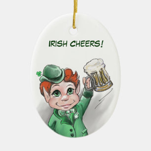 De Cerâmica Irlandês Cheers! Ornamento Oval Retrato