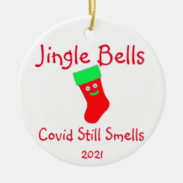 De Cerâmica Jingle Bells, Covid Ainda Cheira Ornamento Cerâmic
