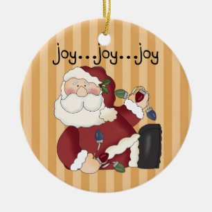 De Cerâmica Joy Joy Joy Papais noeis Ornamento