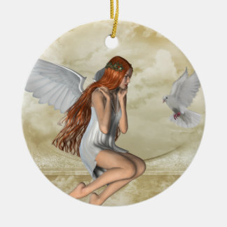De Cerâmica KRW o anjo e o ornamento inspirado da pomba