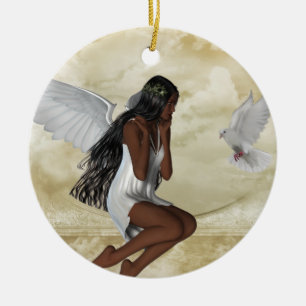 De Cerâmica KRW o anjo e o ornamento inspirado da pomba