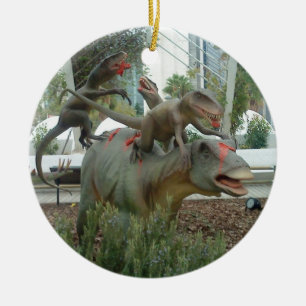 De Cerâmica Lutando contra Ornamento do Dinossauro