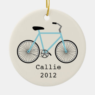 De Cerâmica Luz - bicicleta azul ornamento personalizado
