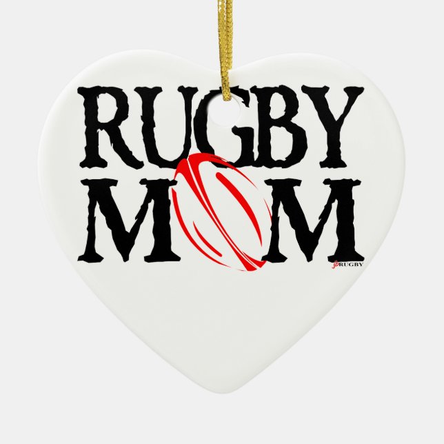 De Cerâmica Mamã do rugby - ornamento (Frente)