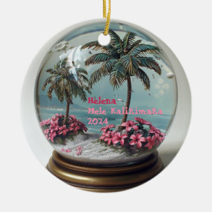 De Cerâmica Mele Kalikimaka Ornamento Personalizado Havaiano