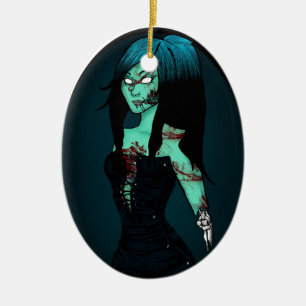 De Cerâmica Menina do zombi no ornamento do espartilho
