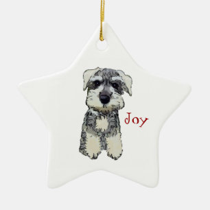 De Cerâmica Mini ornamento da alegria do Schnauzer