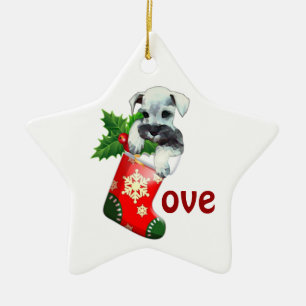 De Cerâmica Mini ornamento do Schnauzer
