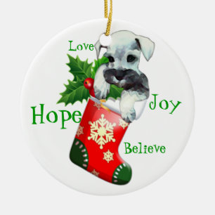 De Cerâmica Mini ornamento do Schnauzer