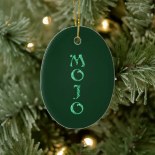 De Cerâmica Mojo verde enforcando ornamento oval