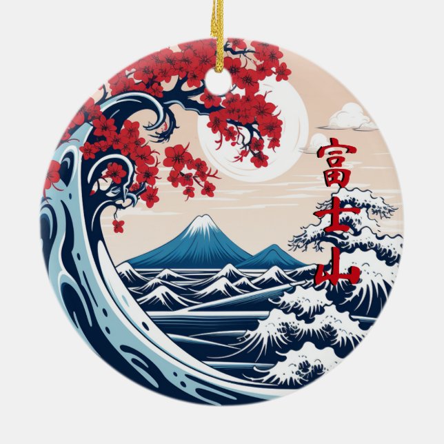 De Cerâmica Monte Fuji sobre o ornamento cerâmico das ondas (Traseira)