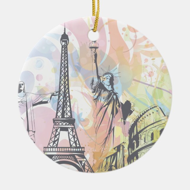 De Cerâmica Monumentos do ornamento personalizado mundial (Frente)